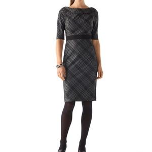 WHBM Bias-Plaid Sheath Dress